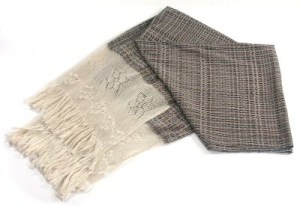 The most popular choice for a rebozo in our area is a variation of black and white design.