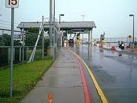 Driving through the checkpoint at Matamoros.
