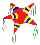 A traditional Christmas piñata is a seven pointed star.