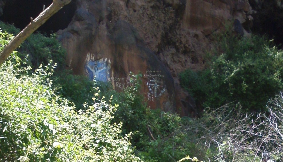 defaced cave
