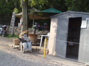 The official guard at the parking lot.