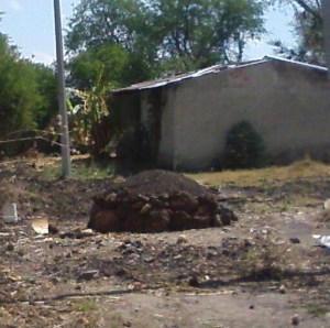This structure contains the fire which converts the wood to charcoal.