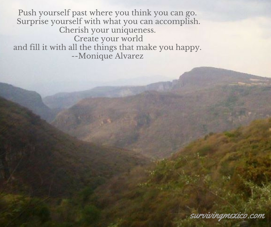 Push yourself past where you think you can go. Surprise yourself with what you can accomplish. Cherish your uniqueness. Create your world and fill it with all the things that make you ha
